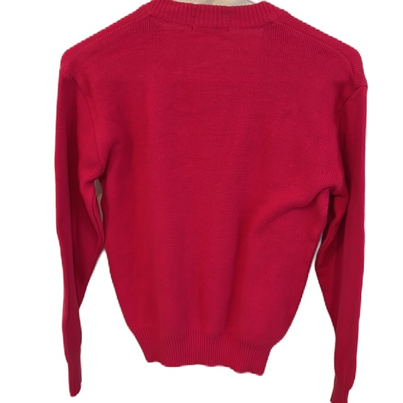 ZOD Lacoste Pink Magenta V Neck Cable Sweater Youth Size 16 - Picture 8 of 10